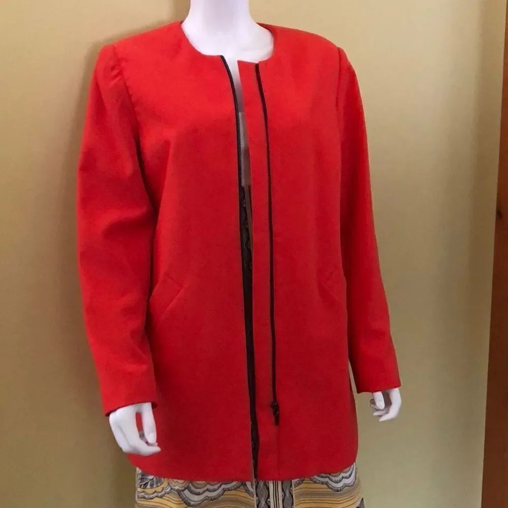 NWT Dahlia Orange Zip Jacket